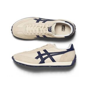 Onitsuka Tiger by Asics Cream and Blue Sneakers Classic Design